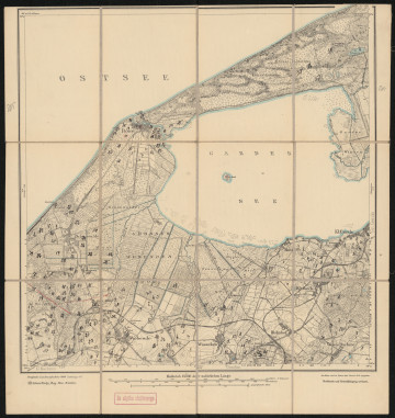 drukowana mapa 215 Wobesde I - Ujęcie z przodu; Mapę 215 Wobesde I wydano w 1889, a dodrukowano w 1919 roku. Obejmuje obszar w pobliżu miejscowości Wobesde, Kreis Stolp, Reg. Bez. Köslin, Prov. Pommern, dziś Objazda, pow. słupski, woj. pomorskie, Polska. Jest jedynym zachowanym egzemplarzem arkusza przedwojennej mapy topograficznej oznaczonego godłem 215, zawierającym dane o lokalizacji obiektów i ich nazw w zasobie archiwalnym Flurnamen Sammlung. Na drukowanej mapie ręcznie naniesiono warstwę z numeracją obiektów fizjograficznych odnoszących się do miejscowości: Rowe, dziś Rowy; Schönwalde, dziś Dębina; Wobesde; Wusseken, dziś Osieki; Wendisch Buckow, dziś Bukowa; Kl. Garde, dziś Gardna Mała.