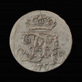 1/24 talara - awers; Moneta srebrna z monogramem królewskim i napisem strefowym. Na awersie ukoronowany monogram królewski FR, poniżej data 1753.