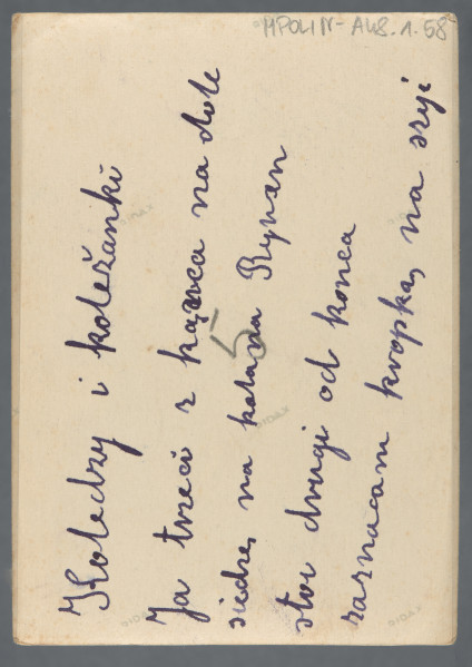 Widocznych na zdjęciu jedenaście osób w górnym rzędzie, pięć w środkowym – drugim od góry, siedem w dolnym środkowym i trzy w przednim.
Dwie osoby są oznaczone na wysokości szyi kropką - osoba określona w podpisie jako Rynan u góry, autor opisu na dole. Istnieje pewne podobieństwo osoby na dole do Hilela Poznera, zwłaszcza z wizerunku ze zdjęcia w kolekcji - 1.64. Być może to młodszy brat Eljasz (wiemy o nim, że urodził się w 1918), który opisałby swoje zdjęcie i oznaczył - w sposób typowy dla wysyłanego komuś korespondencyjnie zdjęcia - i przesłał w liście do starszego o 7 lat brata do Palestyny? Nie wiemy, kim byłby dla niego Rynan. Możliwe jednak, że zdjęcie należy do grupy zachowanych przez Manię Żelazną.Krawędzie proste, zdjęcie obramowane marginesem.Na rewersie pod podpisem widoczne ołówkowe oznaczenie: 5