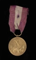 Medal Za Długoletnią Służbę III stopnia - rewers; kompozycja składająca się z wypukłej liczby rzymskiej „X”, poniżej której umiejscowiona jest gałązka wawrzynu. Zawieszenie z przylutowanego, beczułkowatego uszka i przewleczonego kółeczka. Wstążka z mory jedwabnej, amarantowa z białym pionowym pasem.