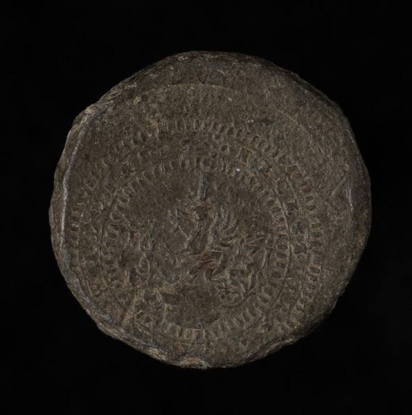 1 uncja cyny - rewers; Na rewersie w kreskowej obwódce herb Greifswaldu, na pniu drzewa Gryf wspięty w lewo, dzielący datę emisji: 16 - 31. Powyżej oznaczenie nominału, rzymska cyfra; I. Napis w otoku: ✤ NECESSITAS ▪ [...] W [...] D [...] S. Obwódka zewnętrzna kreskowa.