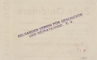 10 złotych marek - Ujęcie z tyłu; na verso centralnie po ukosie BELGARDER VEREIN FÜR GESCHICHTE | UND HEIMATKUNDE. E. V.