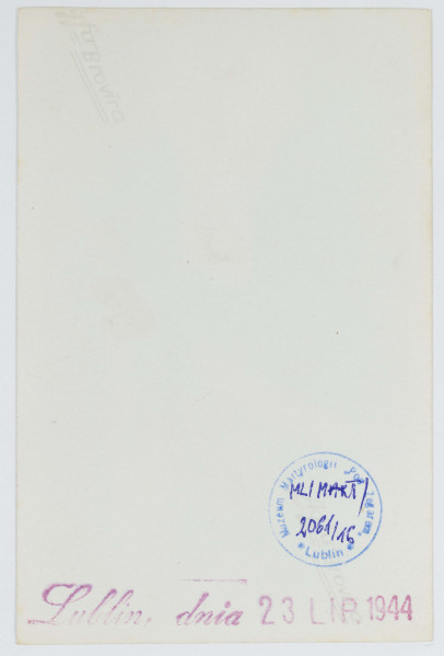 Fotografia - fotokopia ulicy Grodzkiej (Bramy Grodzkiej) z czasów okupacji wykonana ze zdjęcia oryginalnego, opatrzona pieczątką `Lublin, dnia 23 LIP 1944`.