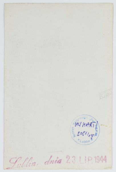 Fotografia - fotokopia wieży ciśnień na pl. Wolności (od strony zachodniej) z czasów okupacji wykonana ze zdjęcia oryginalnego, opatrzona pieczątką `Lublin, dnia 23 LIP 1944`.