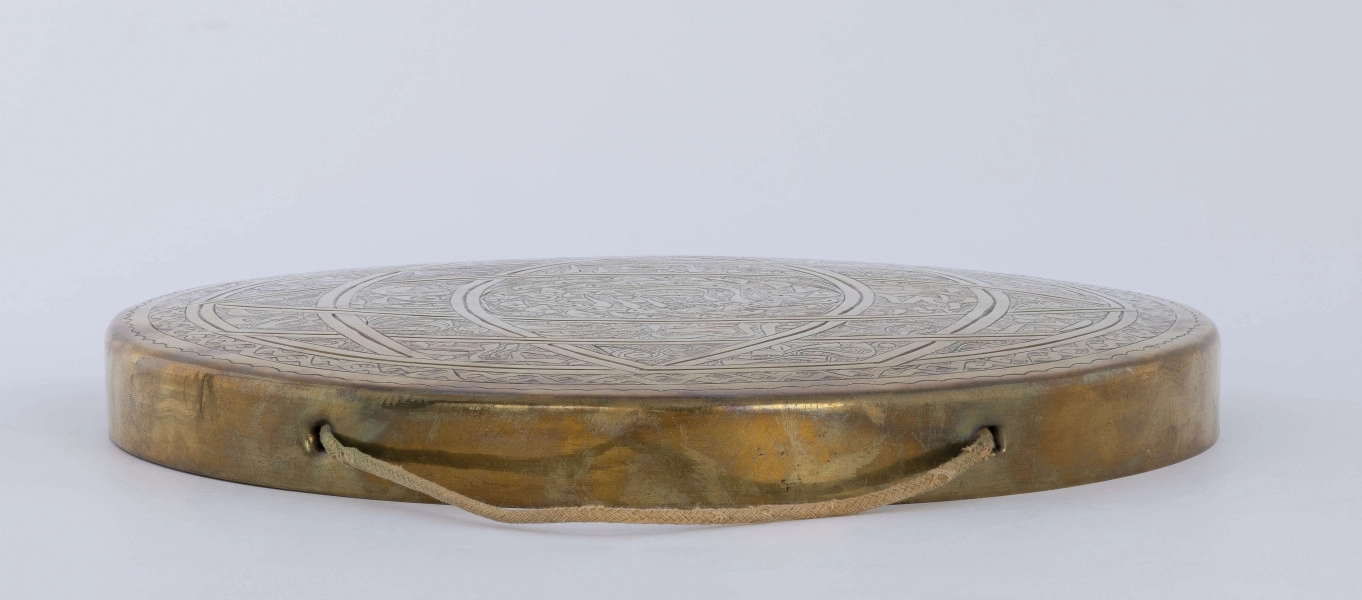 Instrument muzyczny.Gong okrągły rytowany

