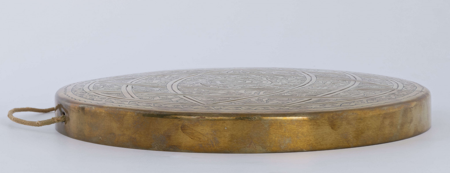 Instrument muzyczny.Gong okrągły rytowany
