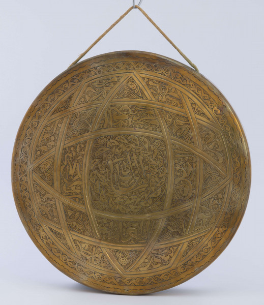 Instrument muzyczny.Gong okrągły rytowany
