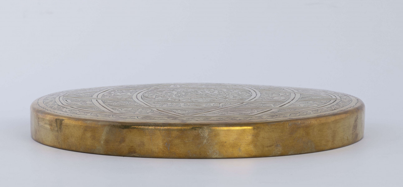 Instrument muzyczny.Gong okrągły rytowany
