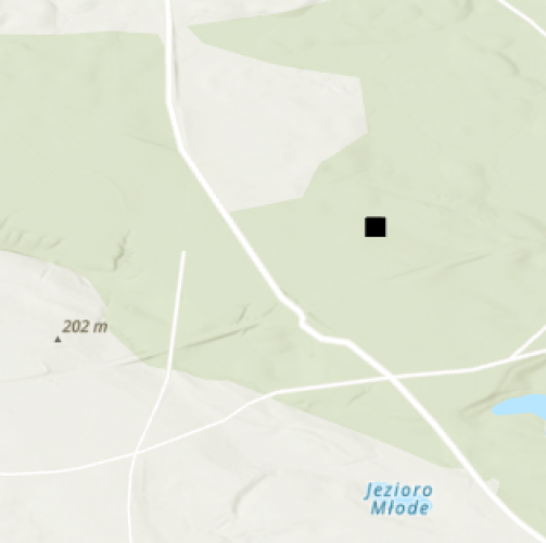 Miejsce znalezienia obiektu [Fibula zdobiona aplikacjami] należącego obecnie do kolekcji Muzeum Narodowego w Szczecinie