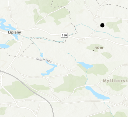 Miejsce znalezienia obiektu [Nóż] należącego obecnie do kolekcji Muzeum Narodowego w Szczecinie