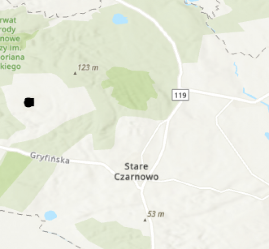 Miejsce znalezienia obiektu [Przęślik] należącego obecnie do kolekcji Muzeum Narodowego w Szczecinie