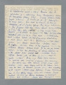 Fragment listu do Perla od Pesy Frydlender (później Kern) omawiającej wypadki, które wydarzyły się w okresie pisania listu (rok 1938 lub 1939) w środowisku znajomych. Napisany częściowo niebieskim piórem, a częściowo ołówkiem na pojedynczej czystej karcie, obustronnie. Brak początku - list zapewne napisany został na dwóch lub więcej kartach, pierwsze nie zachowały się. Na marginesach obu stron, dookoła - wzdłuż krawędzi, zapisane są ostatnie partie listu, ołówkiem - ponieważ od pewnego momentu (połowa strony verso) tekst zaczął być pisany ołówkiem, także poprawiany (niektóre słowa nawet na stronie recto, zapisanej w początkowej części tekstu piórem, są poprawione, uczytelnione, ołówkiem).
Z treści: ,,[…] nie reflektowałbyś nawet za 1000 zł. Poleciłam Olka B. ... wydzwoniłam go i pertraktacje trwają. Prawdopodobnie dostanie się. Wynagrodzenie powyżej 250 zł. A w ogóle ostatnio kwitnie przyjaźń z Bachrami [tj. Aleksandrem Bachrachem i jego żoną?]. I Wandzia już per ,,Ty''. Nastręczyłam jej nowego patrona [?}, bo ze swoim nie rozmawia, nie daje jej substytucji, jest w b. przykrej sytuacji. Przy okazji nadmieniam, iż Twój przyjaciel Olek, który wczoraj śpiewał hymny pochwalne na Twoją część, sądzę, że szczerze, w czasie mojej wizyty, stwierdził, iż nie skalałeś się bezpośrednim listem pod jego adresem. Wyśpiewywał jakąś piosenję na Twoją cześć i b. [słowa/o nieczytelne] mówił o Twoich listach do Tross –. […]''