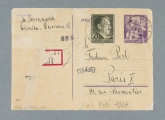 List na karcie pocztowej. Na rewersie dwa znaczki pocztowe (jeden naklejony, z wizerunkiem Adolfa Hitlera, drugi nadrukowany), częściowo zachowana nalepka polecenia, pieczątki pocztowe.
Z treści: Mój Drogi! Odwiedził nas stryj p. Sophie. Pisała mu, że jej nie odwiedzasz. Źle robisz, bo mogłaby Ci w niejednym poradzić. Więc proszę nie omieszkaj odwiedzić ją jak najprędzej, napisz jak się ma i jak ma się jej troje dzieciaków. U nas wszystko po staremu. […]