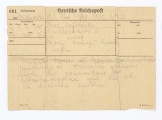 Telegram obozowy z KL Auschwitz do Marii Kaflańskiej zamieszkałej w Łukowie informujący o śmierci jej męża w obozie.