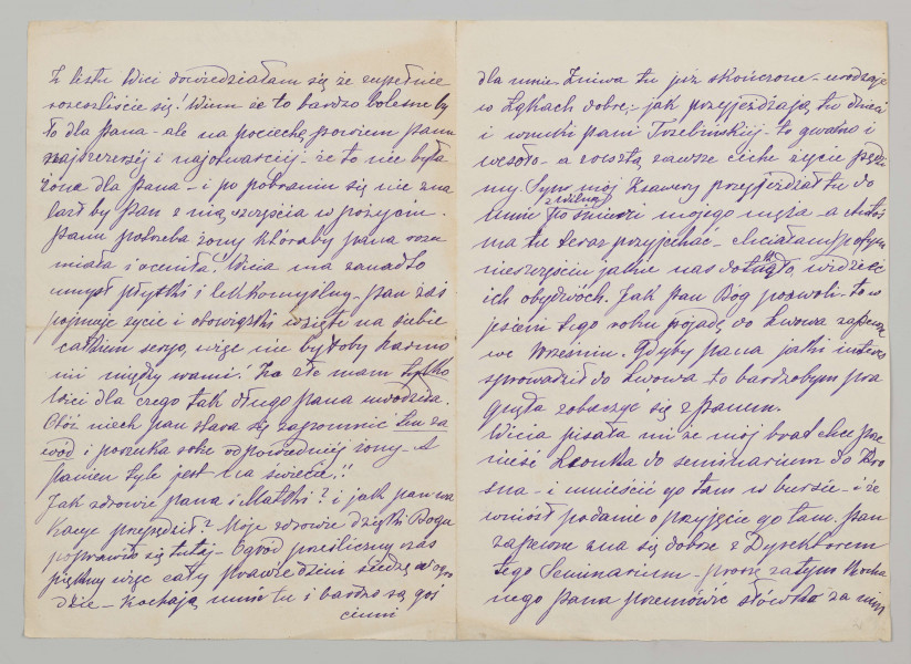 List napisany na papierze gładkim, liczy dwie kartki (4 strony), wszystkie zapisane od góry do dołu pismem czytelnym, pochylonym na prawą stronę, niebieskim atramentem. Miejscowość i data zapisane u góry po stronie prawej pierwszej strony listu. W tekście podkreślenia, dopiski i poprawki.
