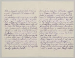 List na papierze kratkowanym, 4 strony zapisane, zachowany duży margines od góry i dołu a także ze strony lewej. List pisany pismem czytelnym, pochylonym w stronę prawą, niebieskim atramentem. Podkreślenia na stronie 3 i 4.
