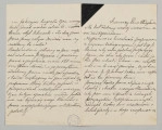List składa się z dwóch części, W części pierwszej zapisane są wszystkie strony - cztery,  w drugiej części - dwie. Papier listowy gładki z widocznym pod światło motywem kwiatowym. Narożnik lewy pierwszych kart w kolorze czarnym. List pisany czarnym atramentem, pismo czytelne, pochylone w prawo.
