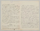 List na papierze kratkowanym, skałda się z dwóch kartek, cztery strony zapisane pismem czytelnym, pochylonym w prawą stronę, czarnym atramentem. Podkreślenia na str 1 i 3, dopiski na str. 1 i 2.
