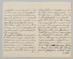 List składa się z dwóch części, W części pierwszej zapisane są wszystkie strony - cztery,  w drugiej części - dwie. Papier listowy gładki z widocznym pod światło motywem kwiatowym. Narożnik lewy pierwszych kart w kolorze czarnym. List pisany czarnym atramentem, pismo czytelne, pochylone w prawo.
