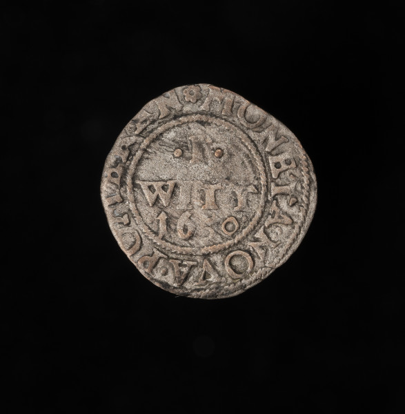 witen (1/192 talara) - rewers; srebrna moneta; w środkowym polu napis w trzech wierszach: 1/ WITT / 1650. W otoku napis: MONETA NOVA POMERAN (moneta nowa Pomorza).