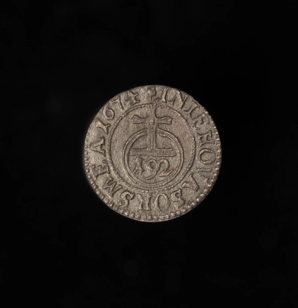 witen (1/192 talara) - rewers; w środkowym jabłko królewskie z krzyżem w środku wartość 192. W otoku napis: IN IEHOVA SORS MEA (W Bogu mój los).