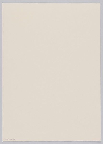 odbitka graficzna - Grafika przedstawia abstrakcyjną plątaninę linii i kształtów zamkniętą w stworzonym z przerywanej linii prostokącie stojącym na dłuższym boku.