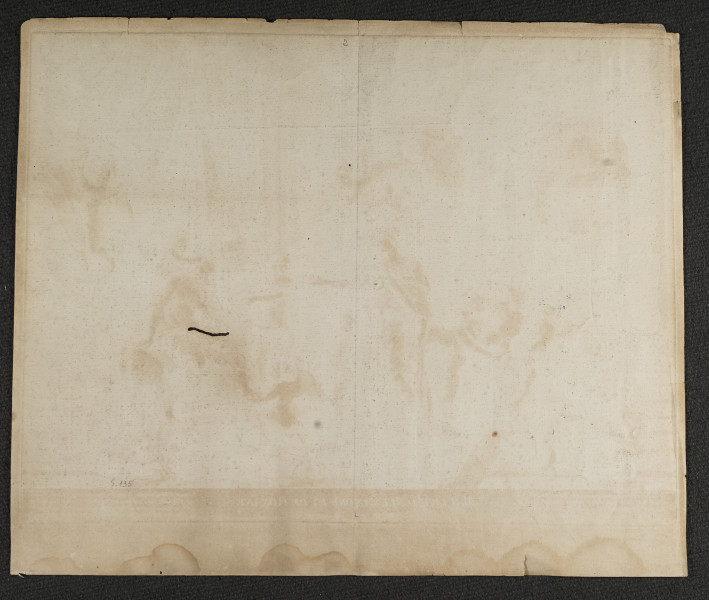 Sztych - napis - Mariage d'Akexandre et de Roxane wg A. Coypel